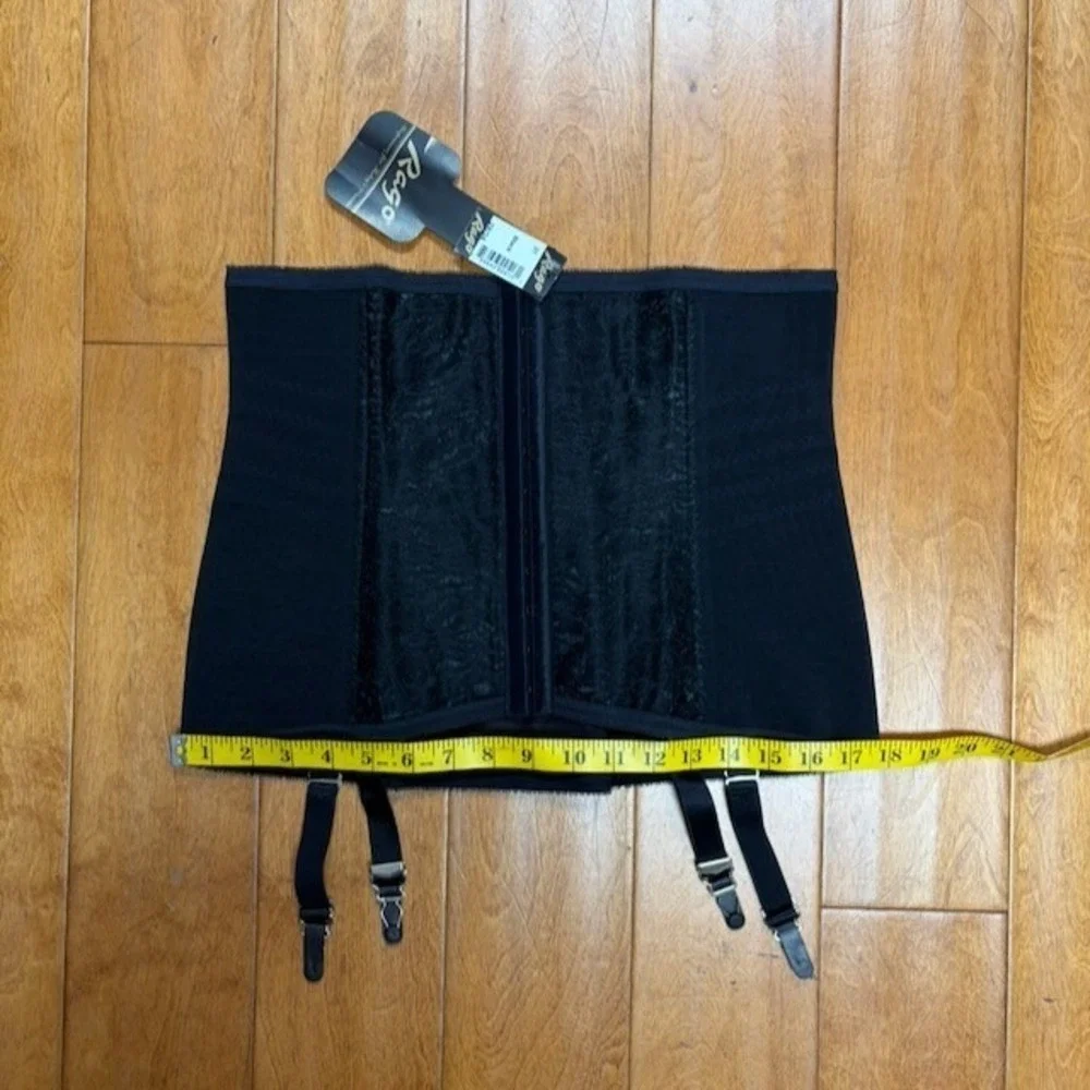 Rago Waist Cincher Garter Belt 2X/34 Black Lace NWT Shapewear USA Style 21